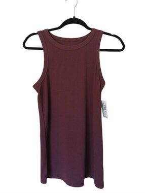 torrid NWT Dark Purple Super Soft High Neck Ribbed Tank Top Size 00